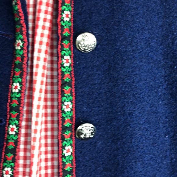 Lang Originals l Vintage? Navy Floral Trim Coat - Picture 3 of 8